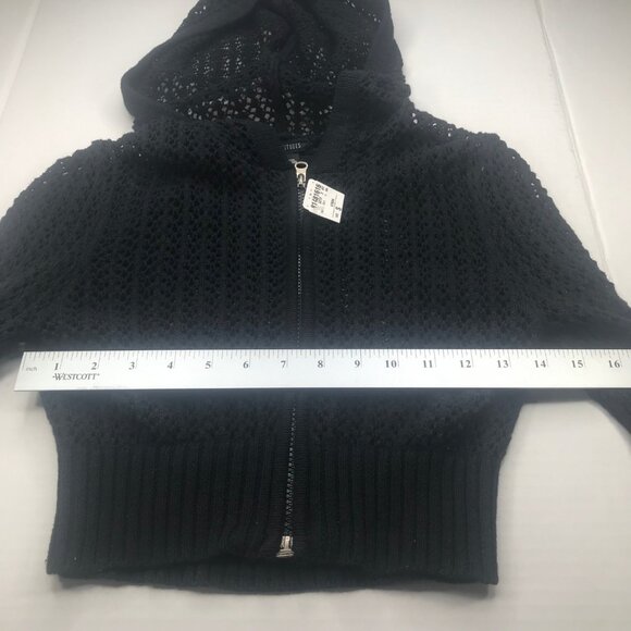 Cool Attitudes Women's Hooded Sweater Knit Size Small Black New With Tags - Picture 8 of 14